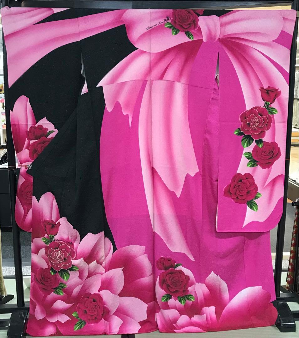 ★少々難あり★正絹 振袖 仕立て上がり リメイク 訳あり特価品】 振袖 お仕立て上がり 成人式 アンティーク 正絹 赤 黒