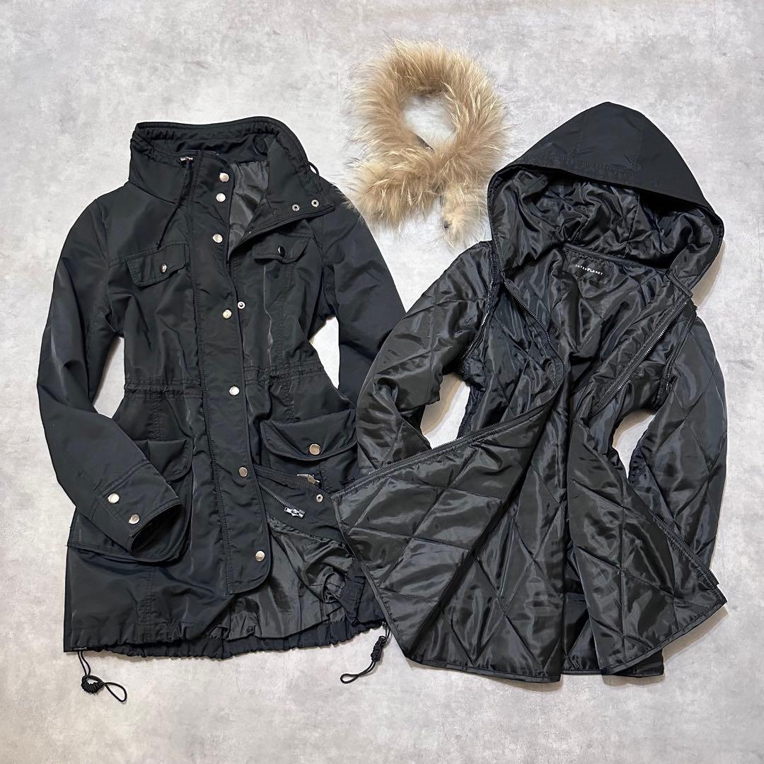 平成ギャルy2k ファー付きアウター ミニタリーモッズコート フェアリー