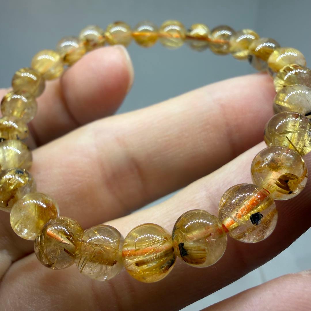 067天然石 z7711 ゴールド タイチン ルチル クォーツ パワーストーン