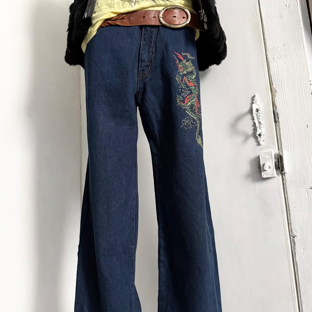 KANSAIMPACT 山本寛斎 龍刺繍 デニムパンツ y2k ルード系 - メルカリ
