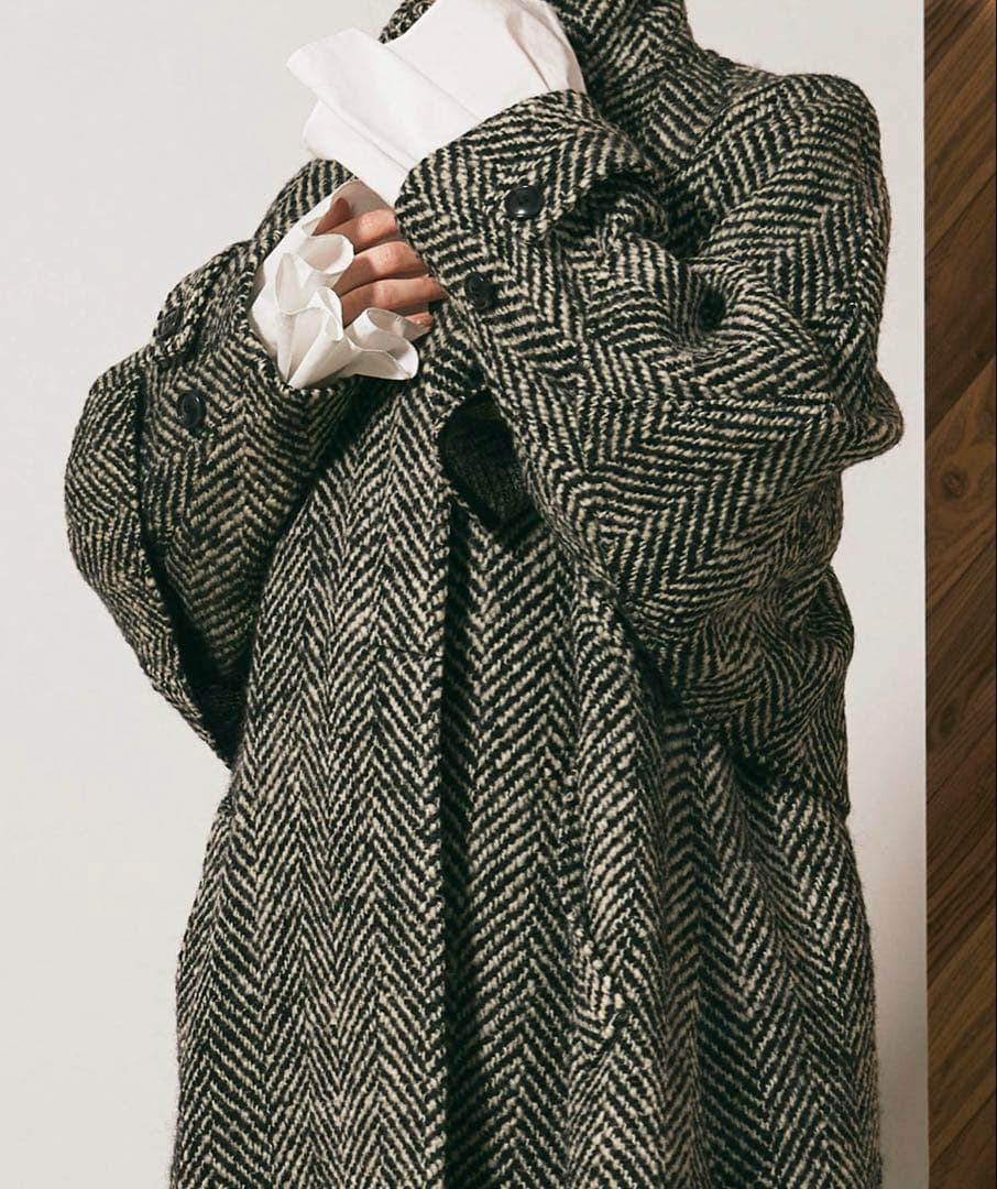 新品未使用】 メゾンスペシャル ヘリンボーンコート ケープコート