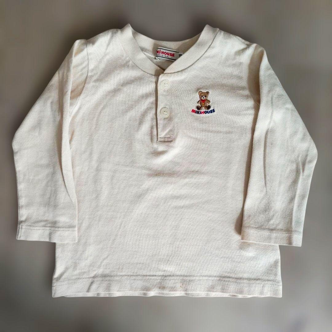 MIKIHOUSE アイボリー クマ刺繍 長袖Tシャツ - メルカリ
