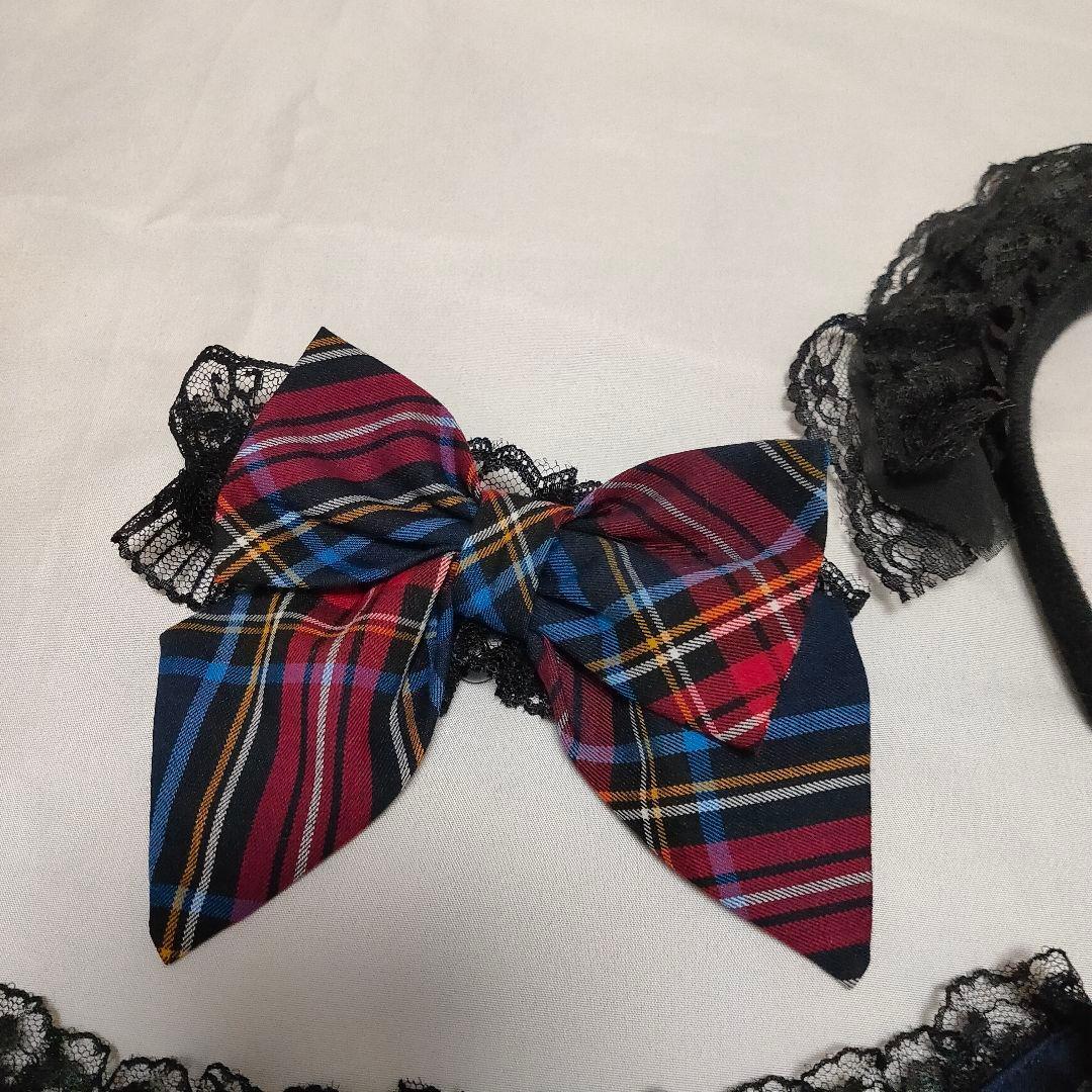 【エロかわ☆】5点セット 　VanityME えろかわチェックメイド Sサイズ