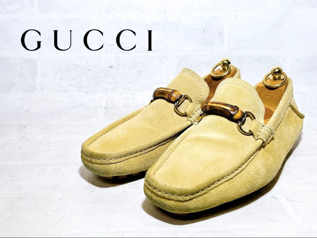 美品】GUCCI バンブー ビットローファー スエード ドライビング 39.5
