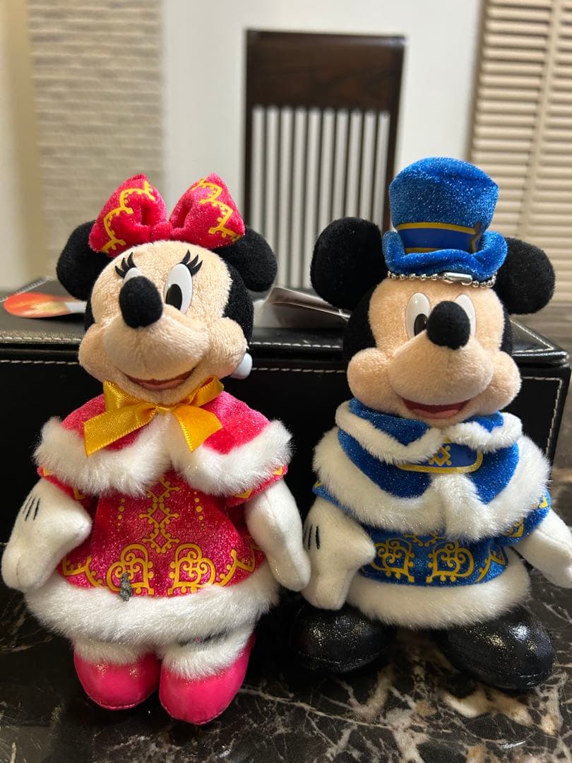 2012年平成レトロ‼️ミッキー ミニー クリスマスぬいぐるみ（バッチ