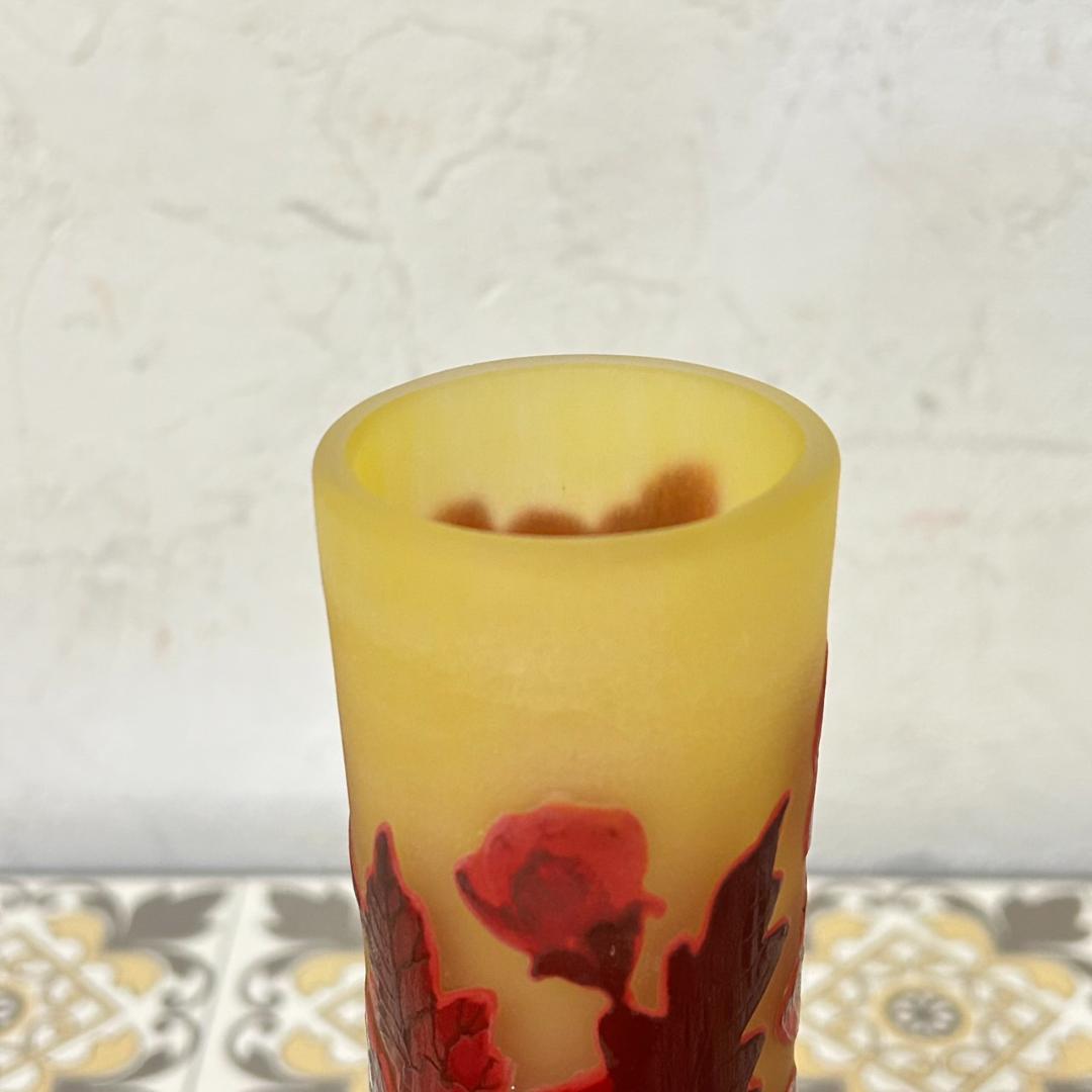 証明書】 エミールガレ 花瓶 カメオ彫り 被せガラス 高さ19cm - メルカリ