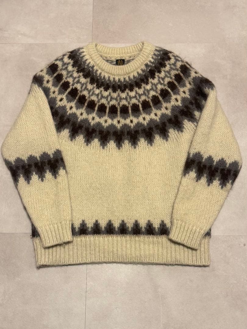バトナー モヘヤニット BATONER】 MOHAIR KASURI DYE SIGNATURE CREW NECK BN-25FM-069