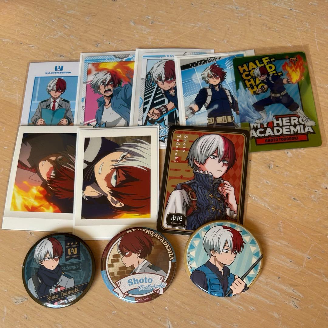 轟焦凍 ヒロアカ カード 缶バッジ セット - メルカリ