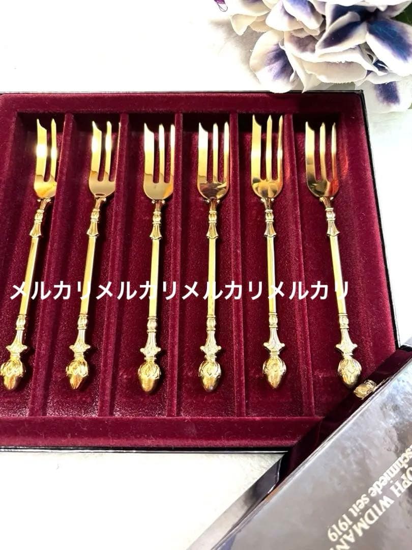 クリストフウィドマン 24金 デコラクラッシック ティーフォーク 6本 訳