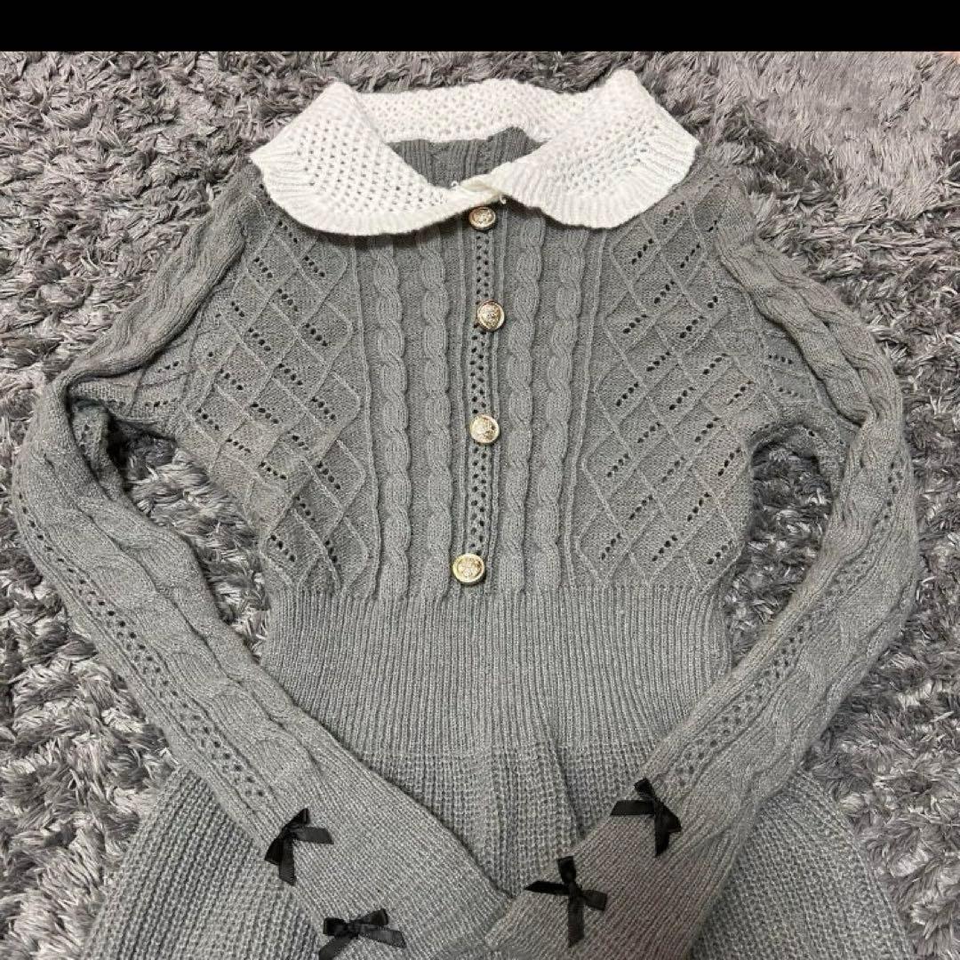 lumignon グレー ワンピース ルミニョン ニットワンピ - メルカリ