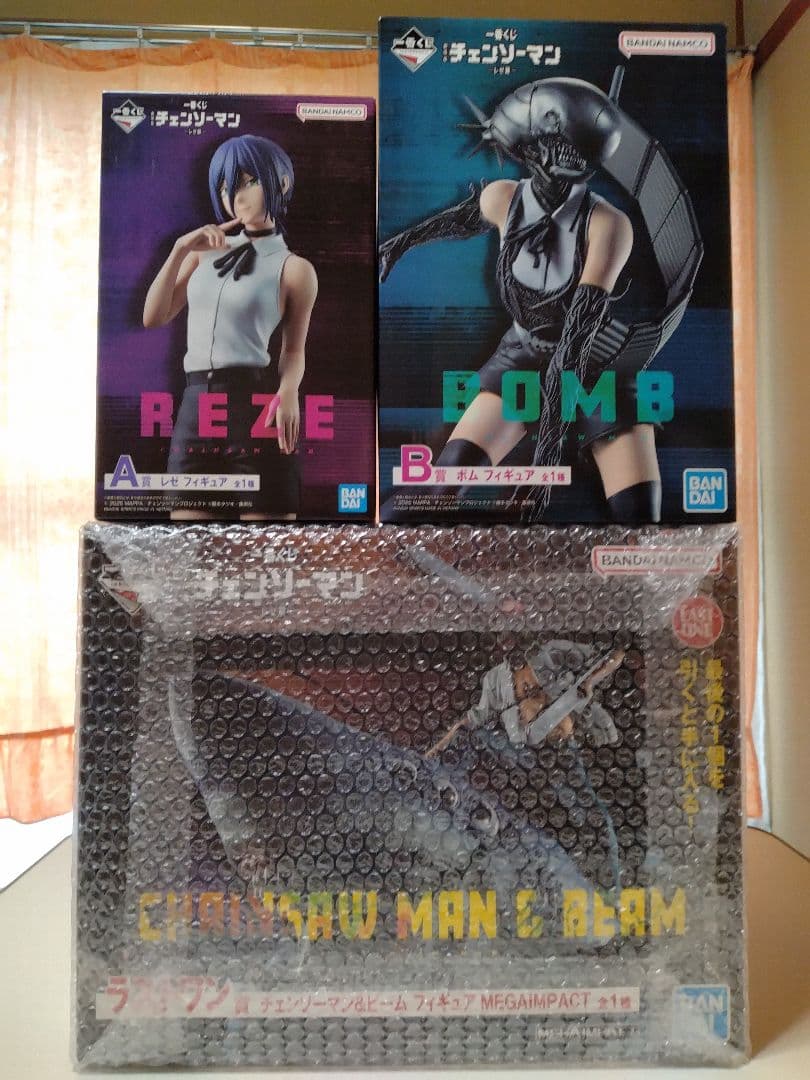 一番くじ　チェンソーマン劇場版　A賞B賞ラストワン賞 　おまけ　新品未開封 ラストワン賞「チェンソーマン＆ビーム フィギュア MEGAIMPACT」 [画像