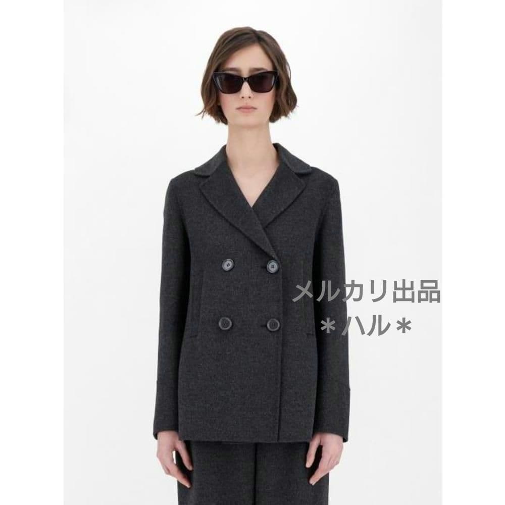 S Max Mara ヴァージンウールアンゴラ ダブルフェイスピーコート