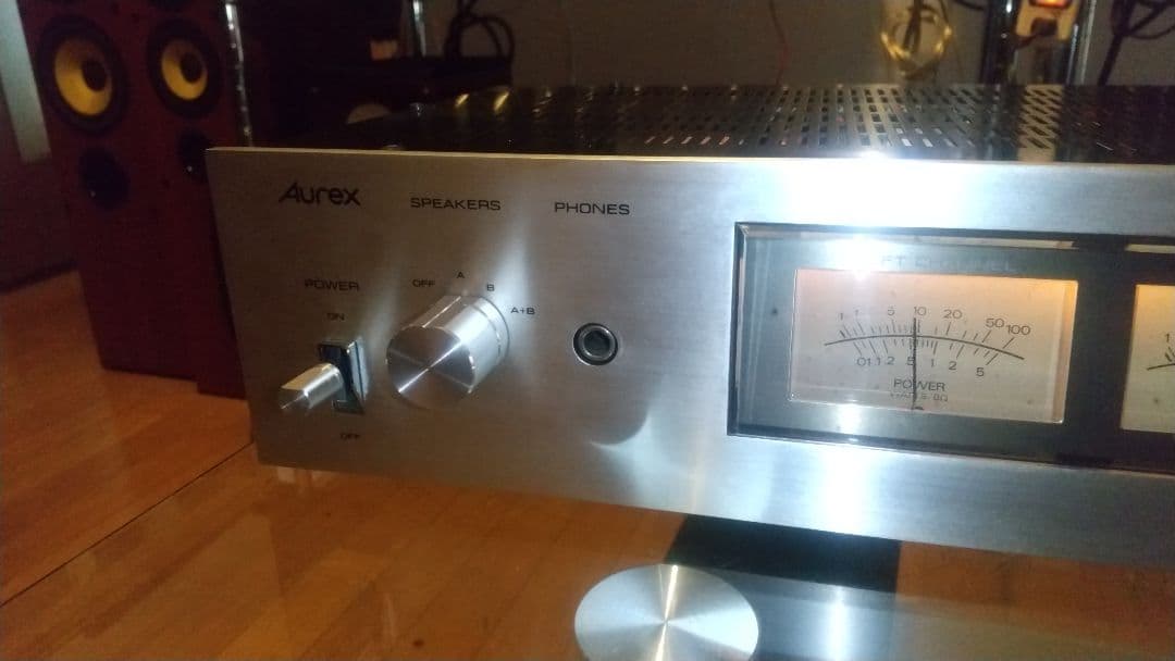 東芝 Aurex SC-335 アナログレベルメーター搭載 ステレオパワーアンプ