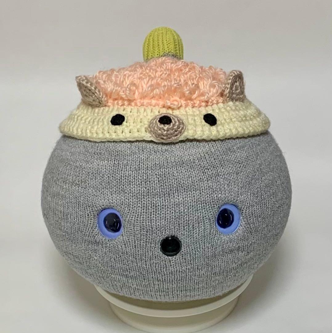 ニコボ（NICOBO）のハンドメイド帽子 ハリネズミのニット帽（ピンク