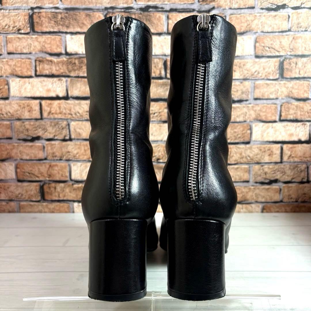 美品□FABIO RUSCONI□ショートブーツ✨バックジップ キャップトゥ