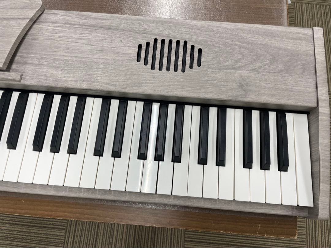 スタンド付き 電子ピアノ88鍵盤 給電タイプ 木目調ボディ グレー