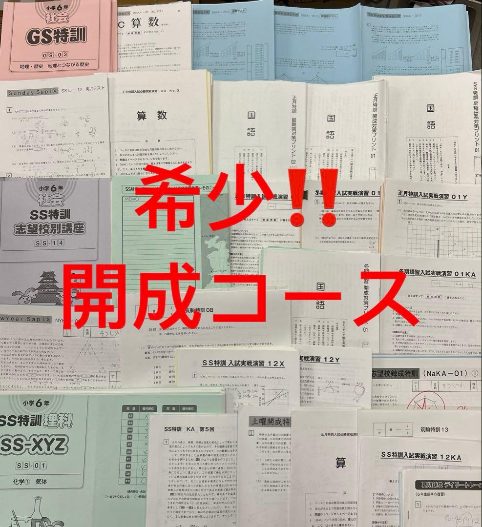 ㉓はは　サピックス　SAPIX 6年　開成コース　テキスト　プリント　セット SAPIX サピックス 開成コース 冬期講習/正月特訓 入試実戦演習 理科