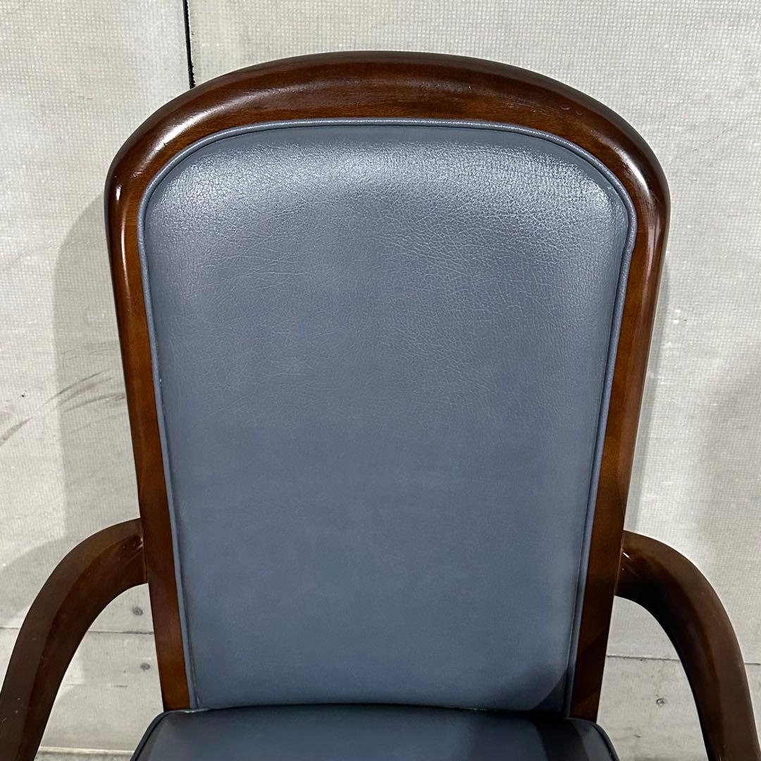 ✦マルニ木工✦ アームチェア 昭和レトロ レザー調 鋲打ち クラシック