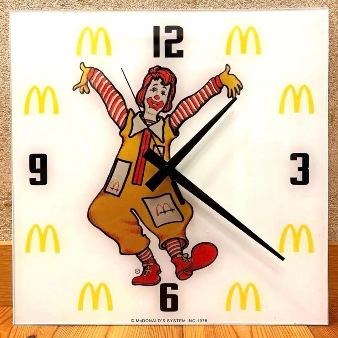 レア！ 1978年 ロナルドマクドナルド ウォールクロック 看板 時計 店舗