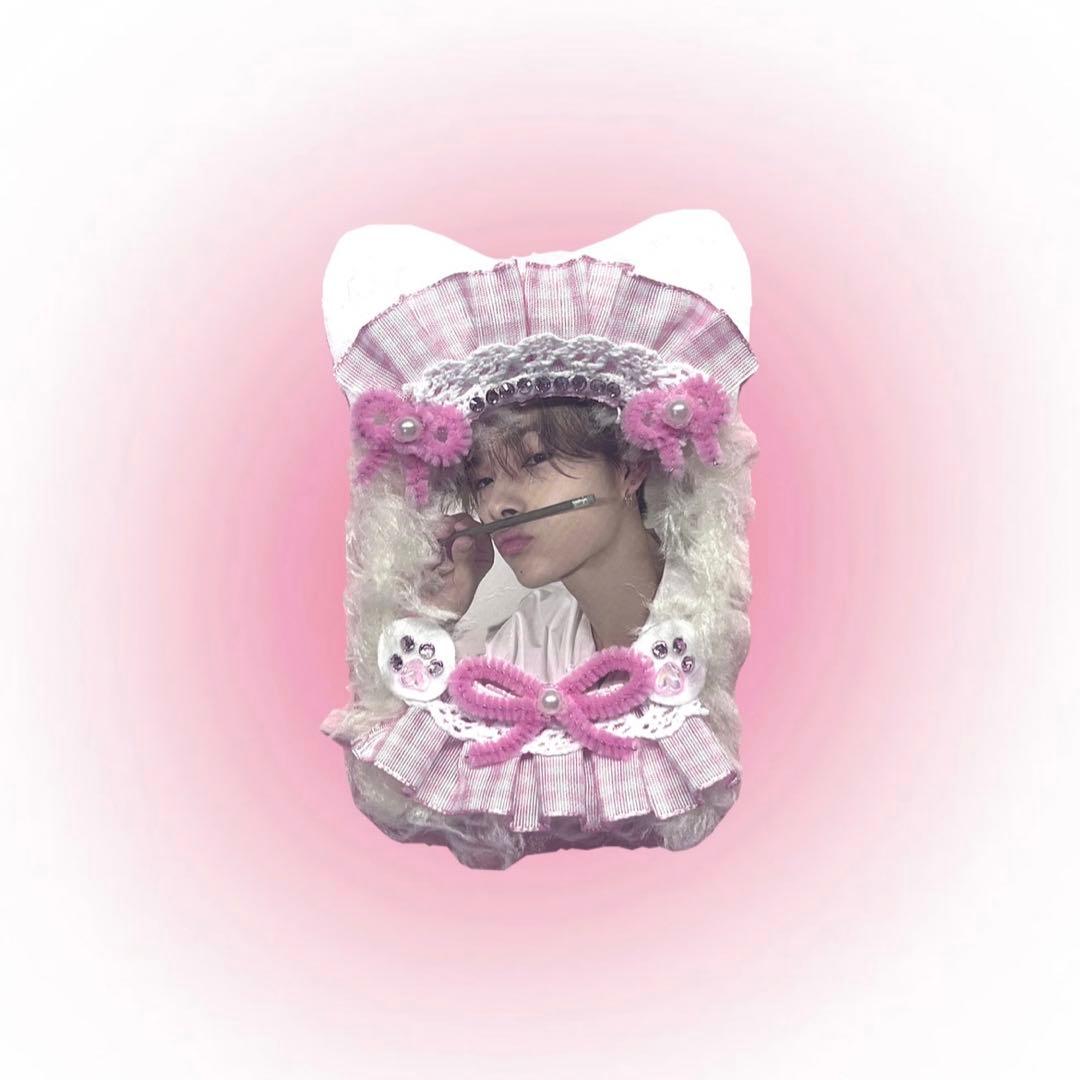 硬質ケース トレカケース デコ フェルト レース 毛糸 韓国 ニキ リボン