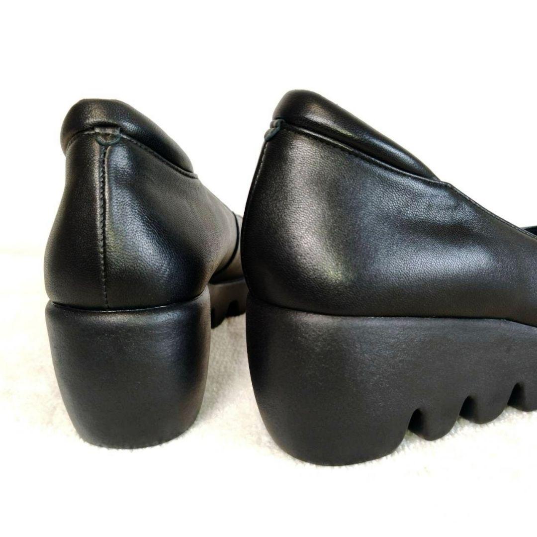 新品！ヒルズアベニュー 黒 ウエーブソール コンフォートシューズ 23.5cm