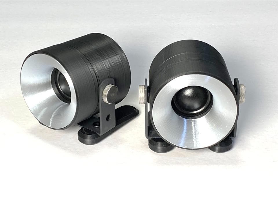 アドオン■高能率97dBホーンツイーター2個セット■ブラック/シルバーGHK03 JBLセット ホーンドライバー スーパーツイーター コンデンサー付 外