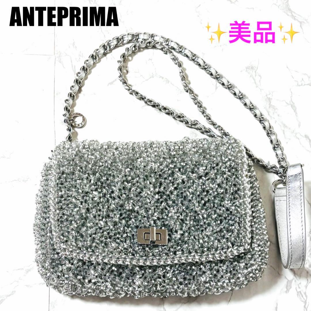 ✨美品✨アンテプリマ ワイヤーバッグ ルッケット ミディアム シルバー
