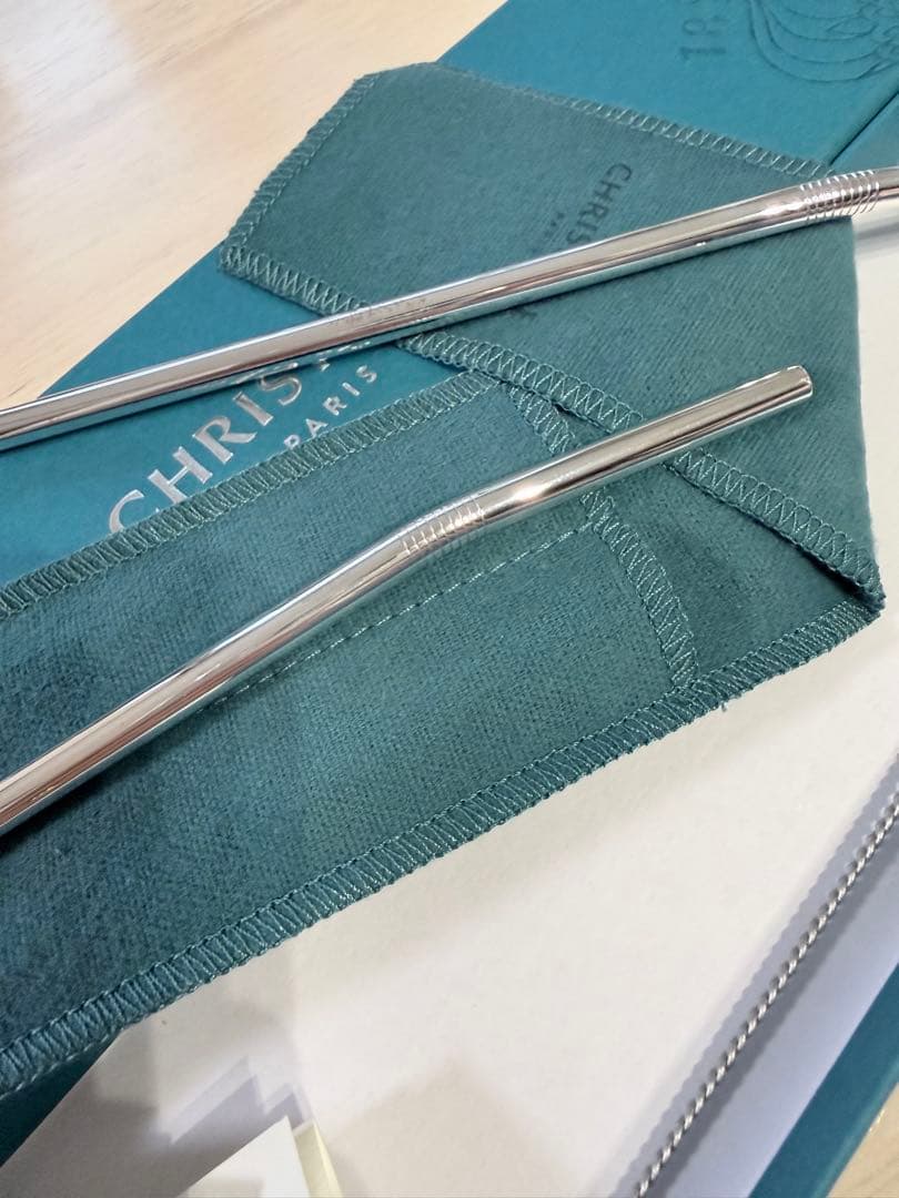 christofle 銀 ストロー ペア ペアスプーン スウィートネス シルバーコーティング