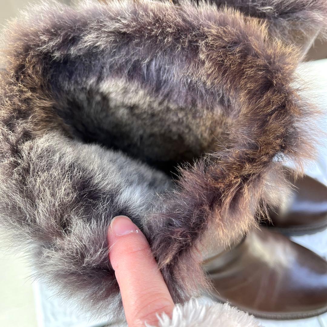 37 SARTORE エンジニア ブーツ ブラウン ファー ボア 24 - メルカリ