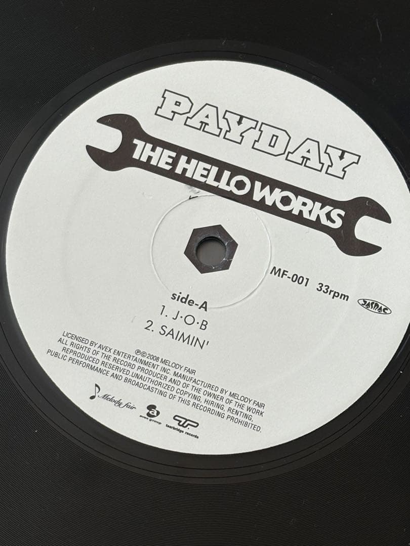 THE HELLO WORKS / PAYDAY LP レコード スチャダラパー