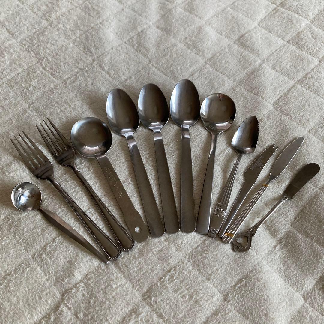 昭和レトロ ステンレス フォーク バターナイフ スプーン シュガー