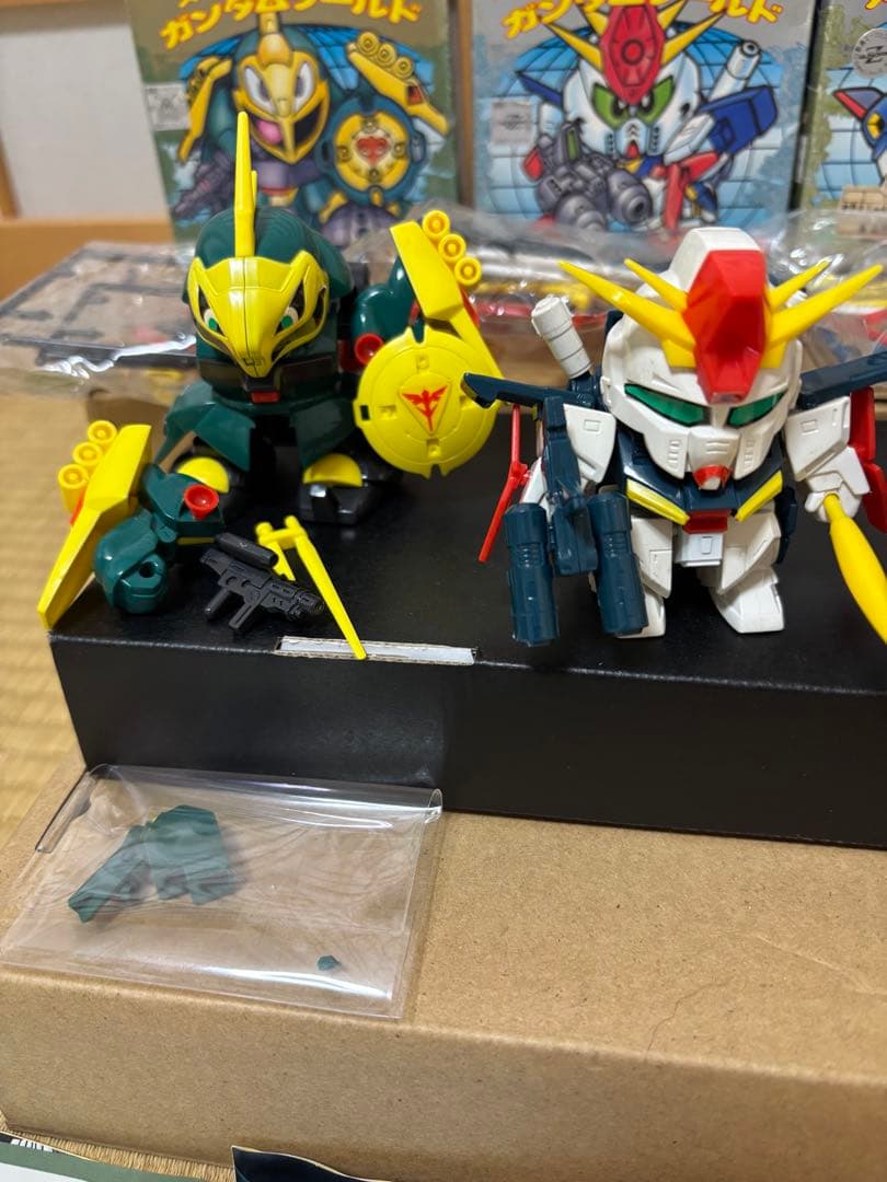 当時物】元祖SDガンダム初期4体セットΖ／ZZ／ザクIII／ヤクト 箱・説