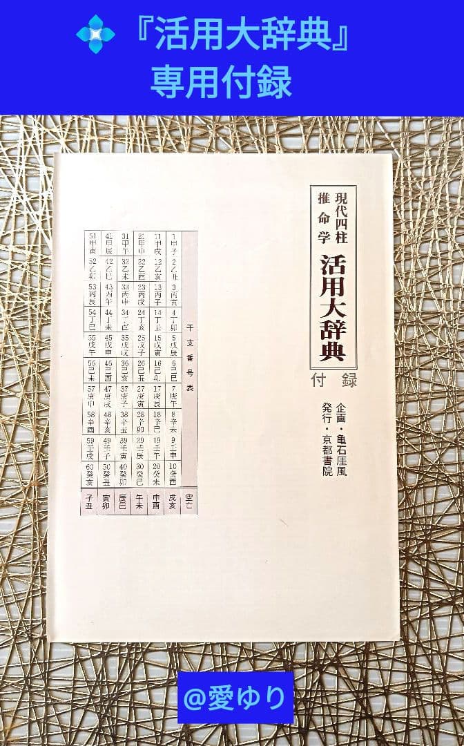 亀石厓風♢現代四柱推命学『活用大辞典』➕付録⭐四柱推命