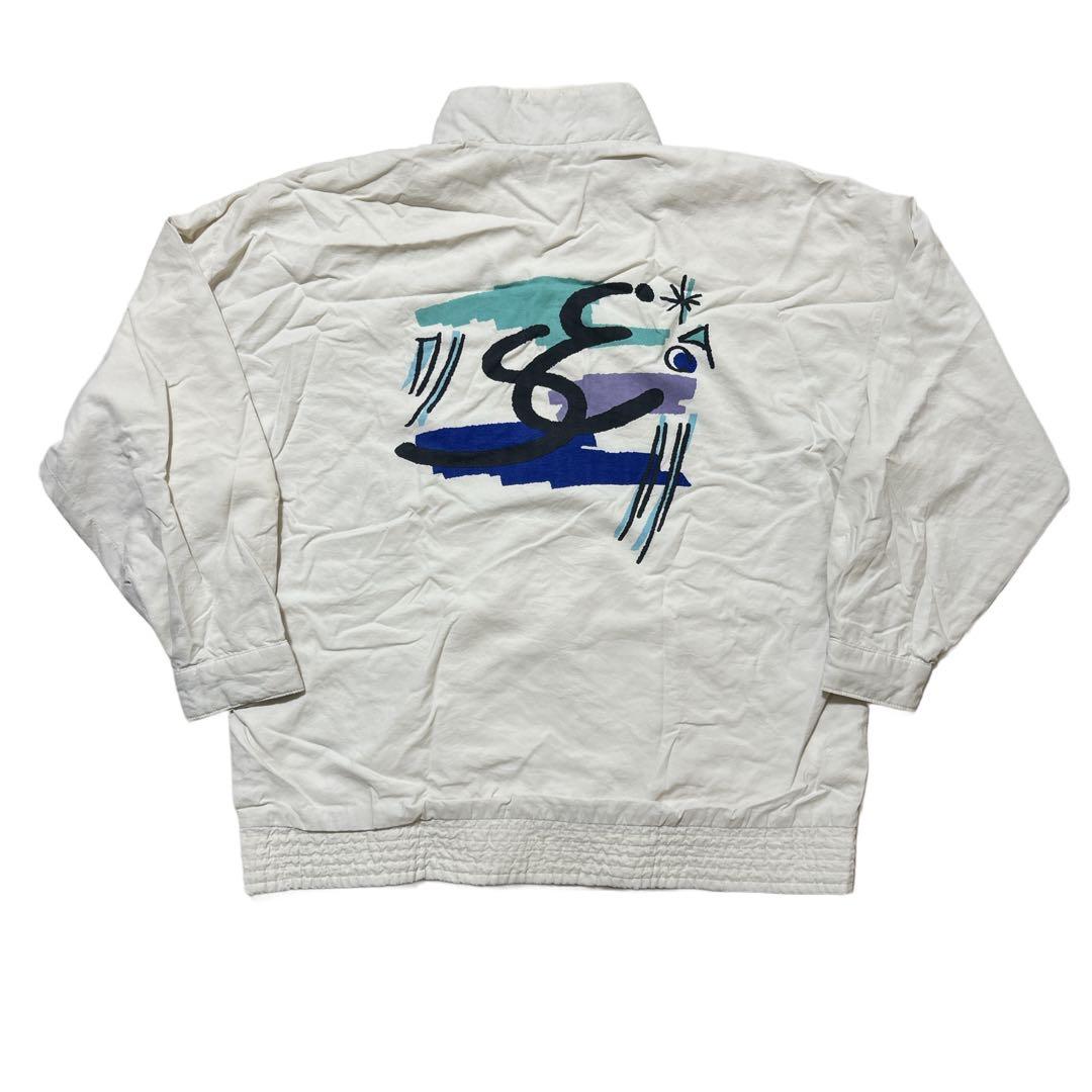 90s adidas ステファンエドバーグ ウィンドブレーカー L 白 青 - メルカリ