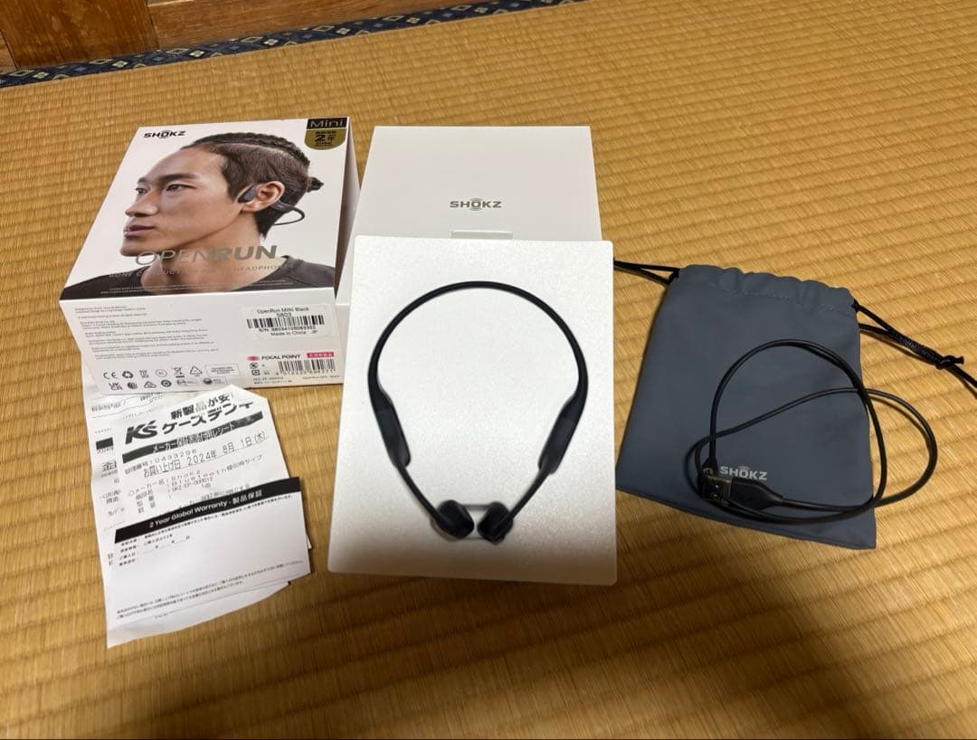 SHOKZ 骨伝導イヤホン open run mini 袋　箱付き Amazon.co.jp: Shokz (ショックス) OpenRun Mini 骨伝導イヤホン
