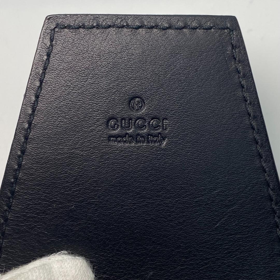 《美品》 グッチ シマ シガレットケース 小物入れ レザー ブラック