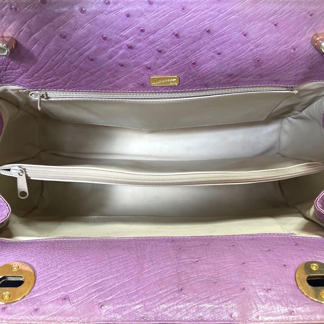 専用品HAMANO 濱野皮革工藝 オーストリッチ ダスティピンク