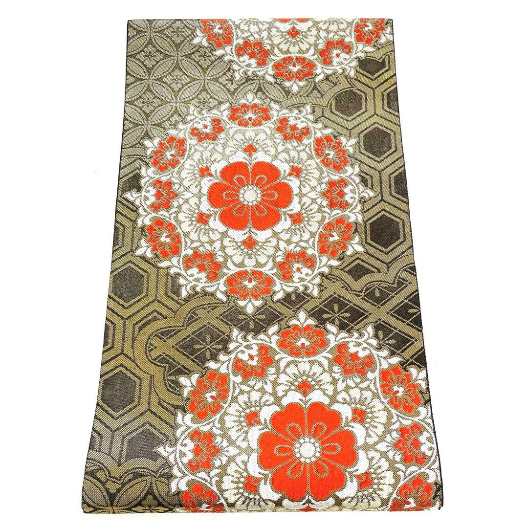 帯6537 ○川島織物謹製 高級 正絹 六通 袋帯 花文 華文 - メルカリ
