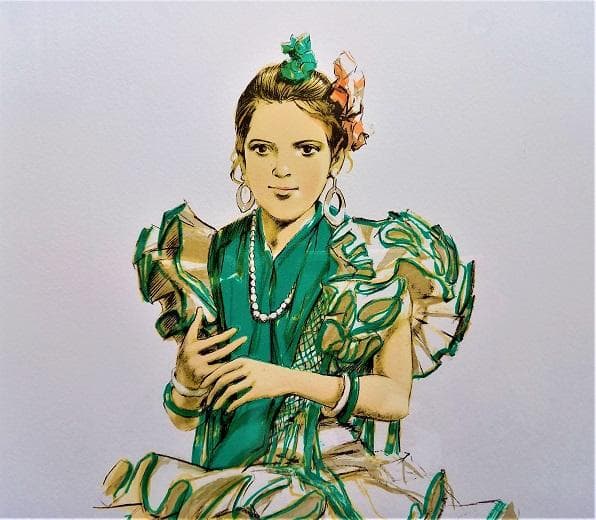 斎藤三郎 『踊り子』　リトグラフ　エディションナンバー60／100