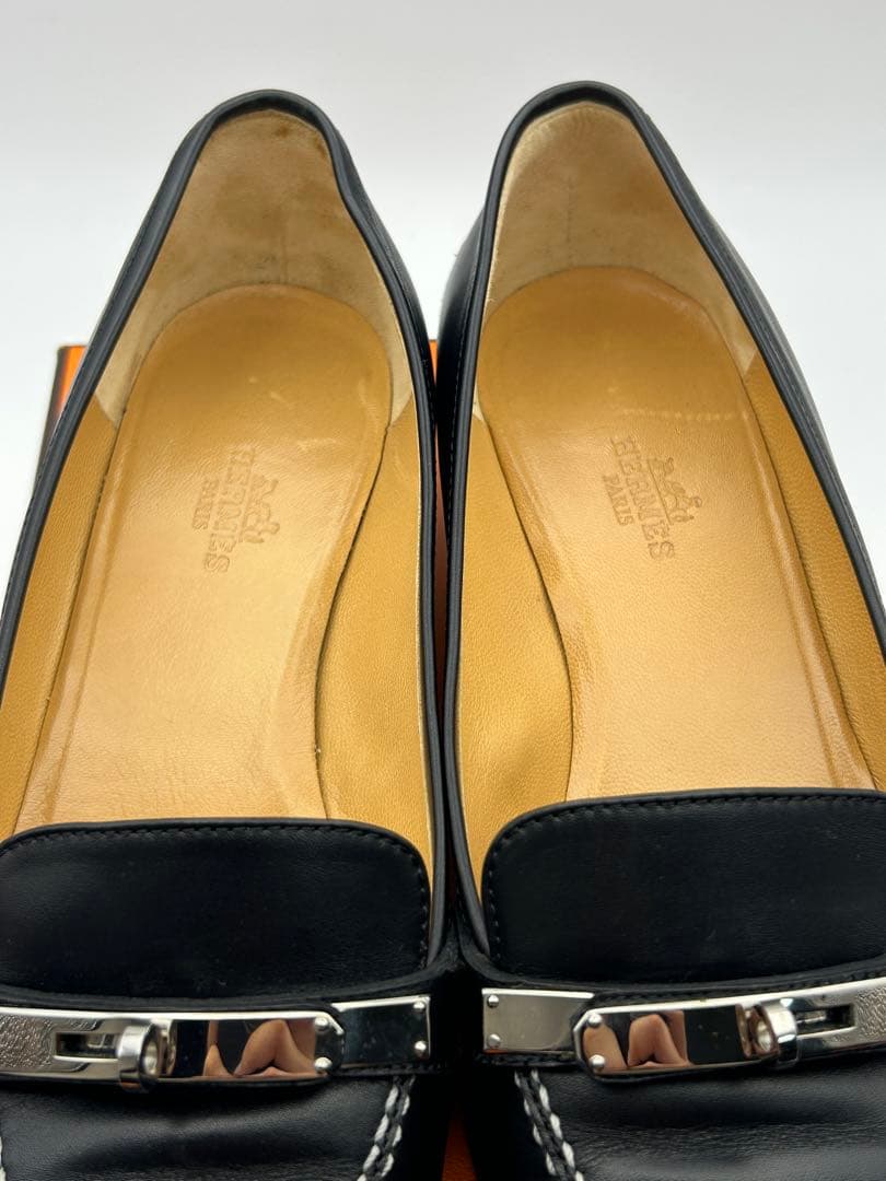 極美品 HERMES エルメス ケリーパンプス スクエアトゥ 23.5cm