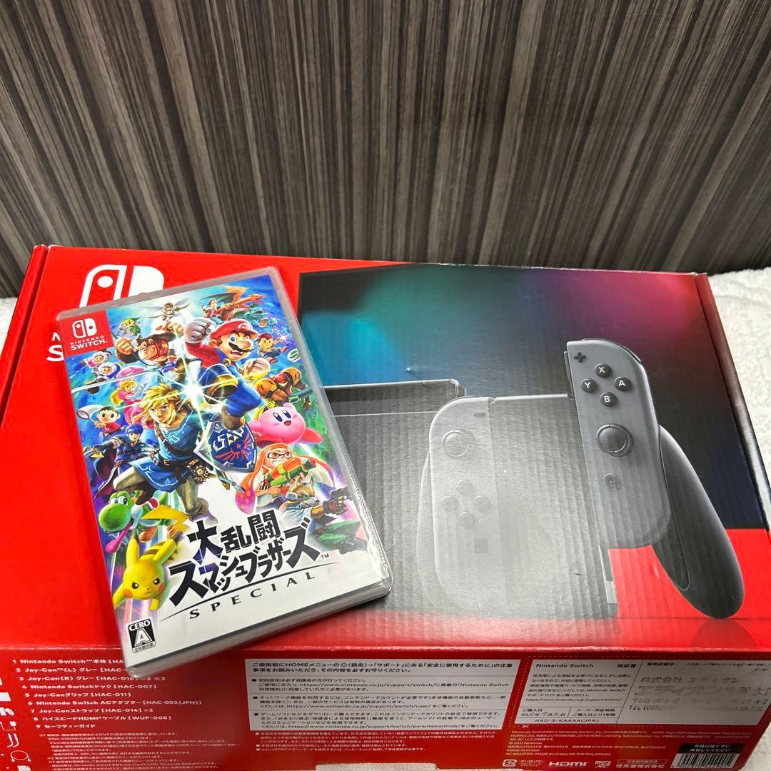 美品　スマブラ バッテリー強化版　Switch ソフト付き Nintendo Switch 【福袋 4点セット】Nintendo 本体 バッテリー強化版