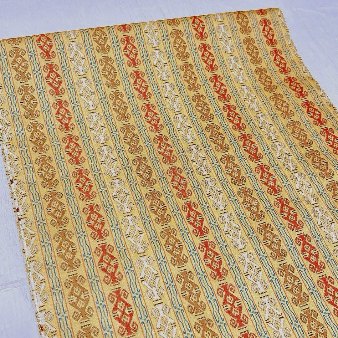 龍村美術織物 袋帯 早雲寺文台裂 チャンカイの申 両面 全通 正絹 銀糸