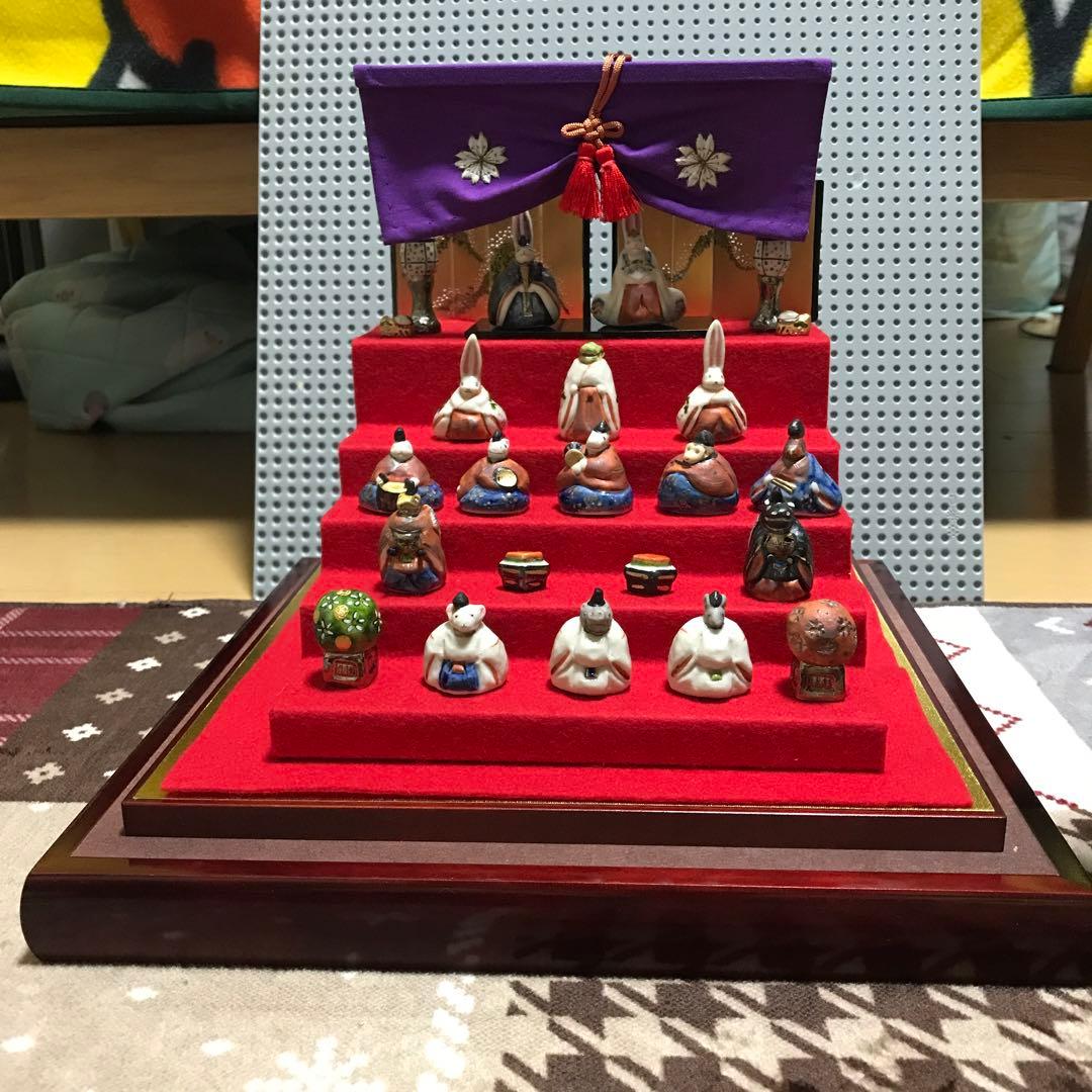 段飾りの兎雛　陶器　陶器雛　干支雛 段飾りの兎雛 陶器 陶器雛 干支雛 - メルカリ