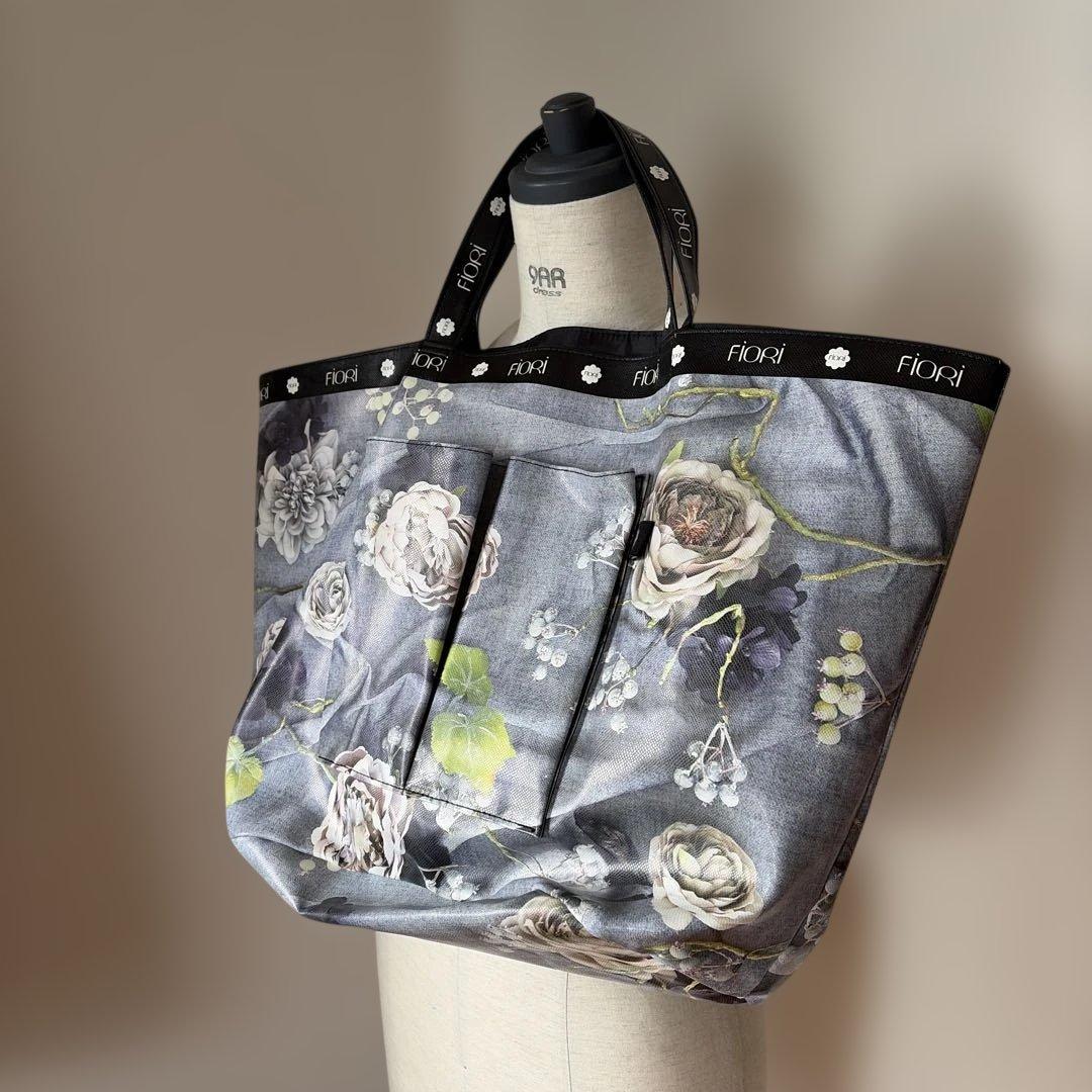 未使用 センソユニコ フィオリ トートバッグ 花柄 A4 軽量 ポーチ付き