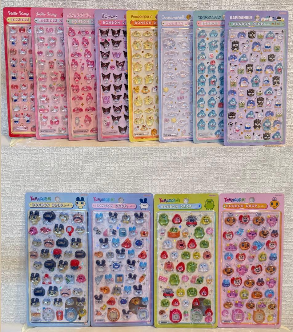 サンリオmini たまごっち ボンボンドロップシール　コンプリート　12点セット サンスター文具 新品 たまごっち グッズ シール ボンボンドロップ
