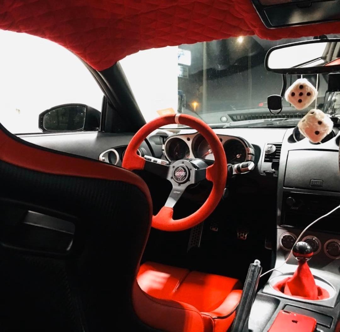 DND パープル フルカラー アルカンターラ ステアリング USDM ハンドル