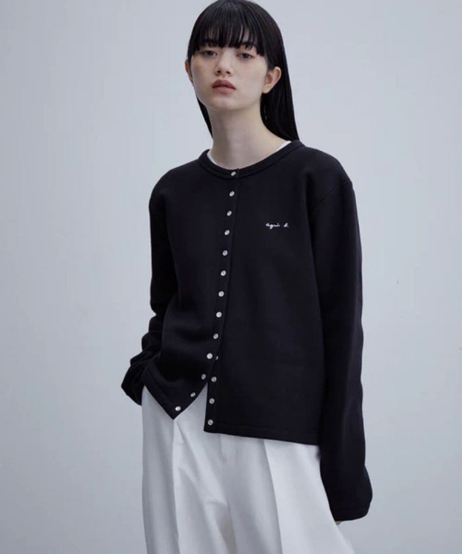 agnes b.× ADAM ET ROPE裏起毛 カーディガン ブラック 新品 agnes b.× ADAM ET ROPE裏起毛 カーディガン