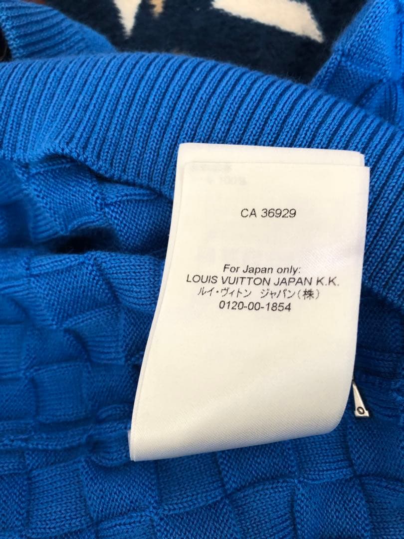 美品 ルイヴィトン ダミエ ニット セーター ブルー 青 HJN40W M - メルカリ