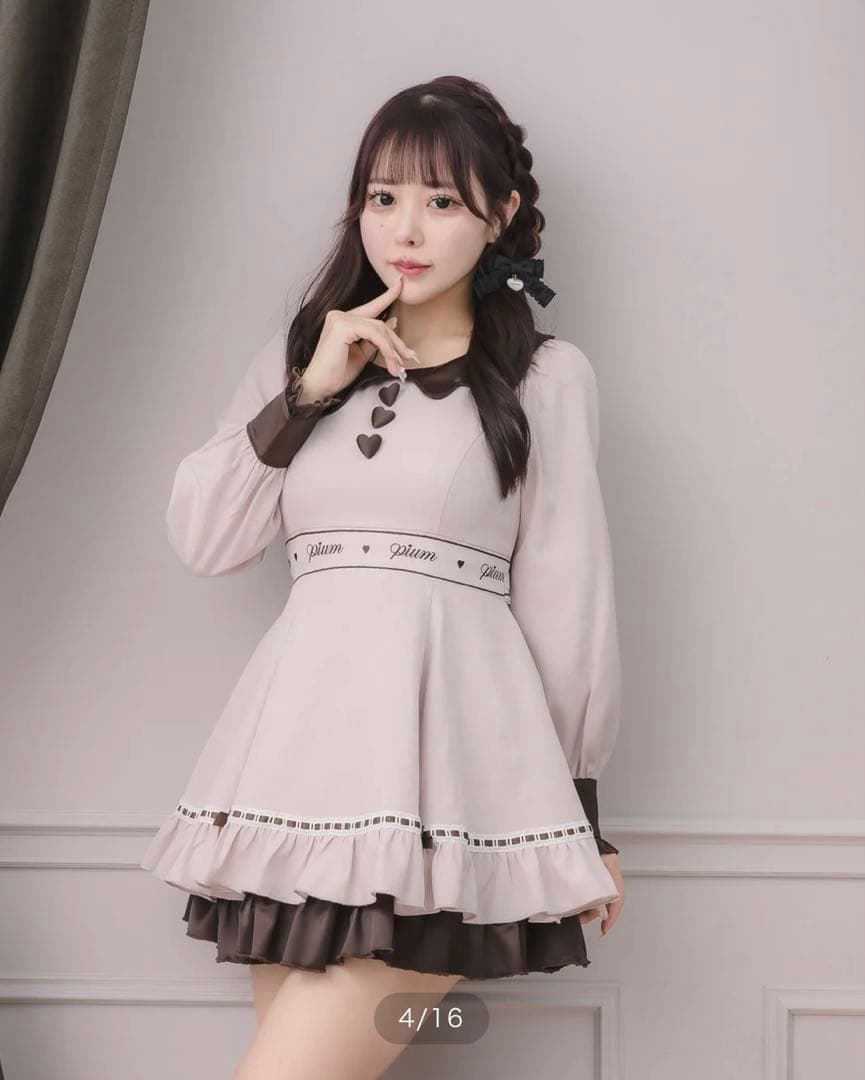 pium ぴうむ melty chocolateフレアミニワンピース ピンク - メルカリ