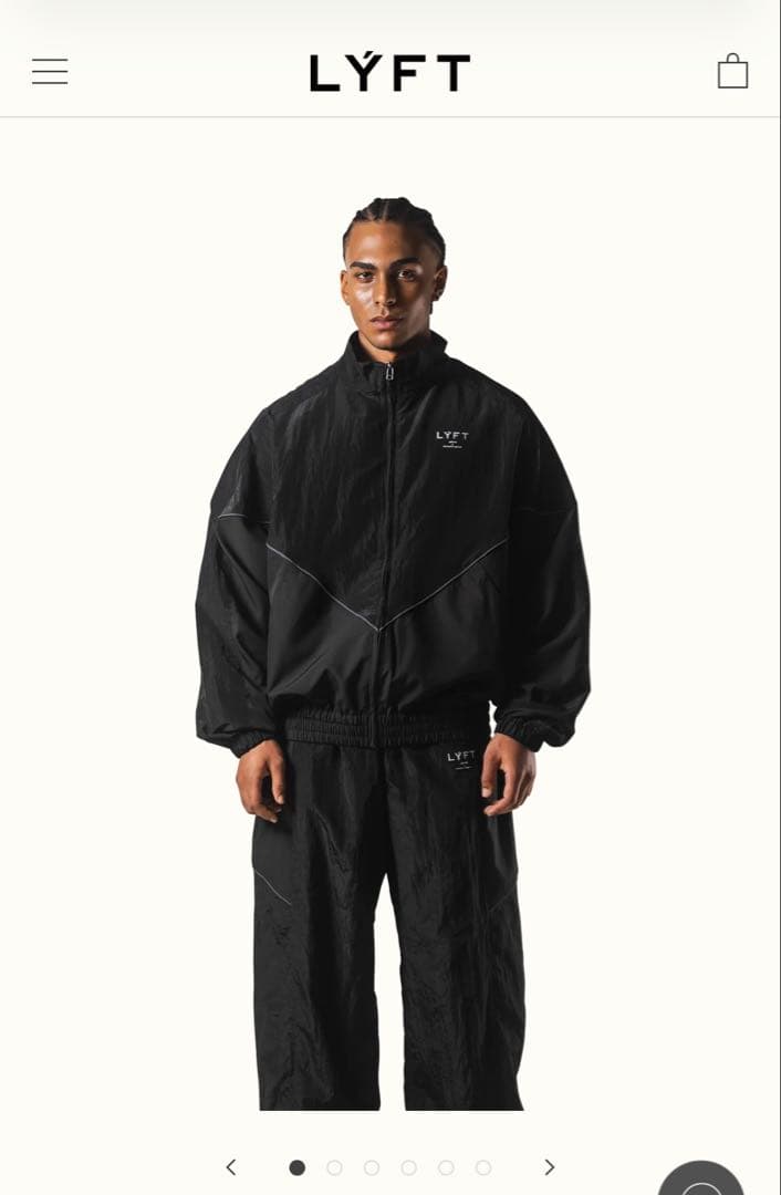 Lyft V-FORM OVERSIZE TRACK JACKET BLACK